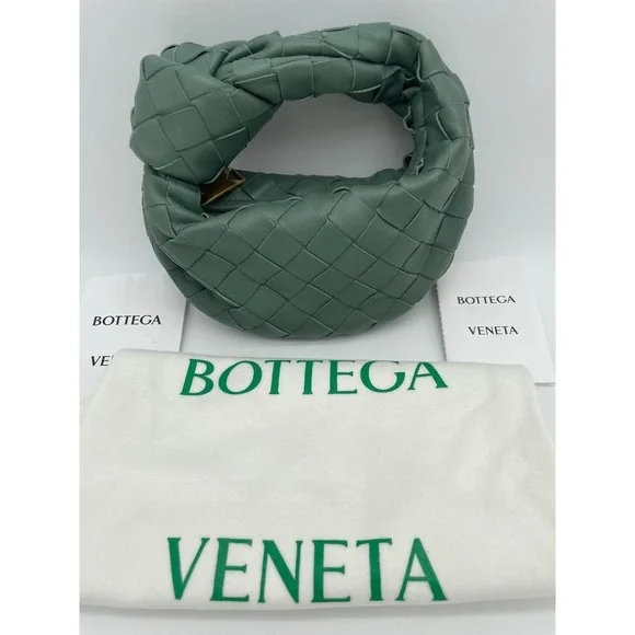 ❌❌SOLD! NEW BOTTEGA VENETA ALOE GREEN MINI CANDY LEATHER JODIE BAG PURSE! - Picture 5 of 14